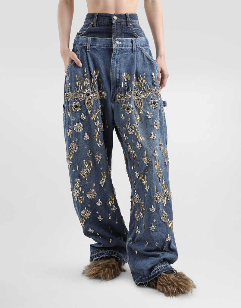 5-pocket embroidered denim jeans 4