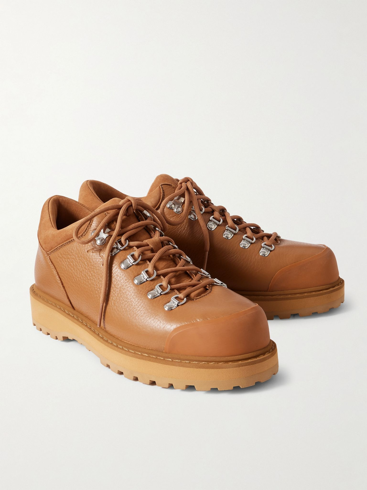 Cornaro Suede-Trimmed Full-Grain Leather Sneakers Brown - 4