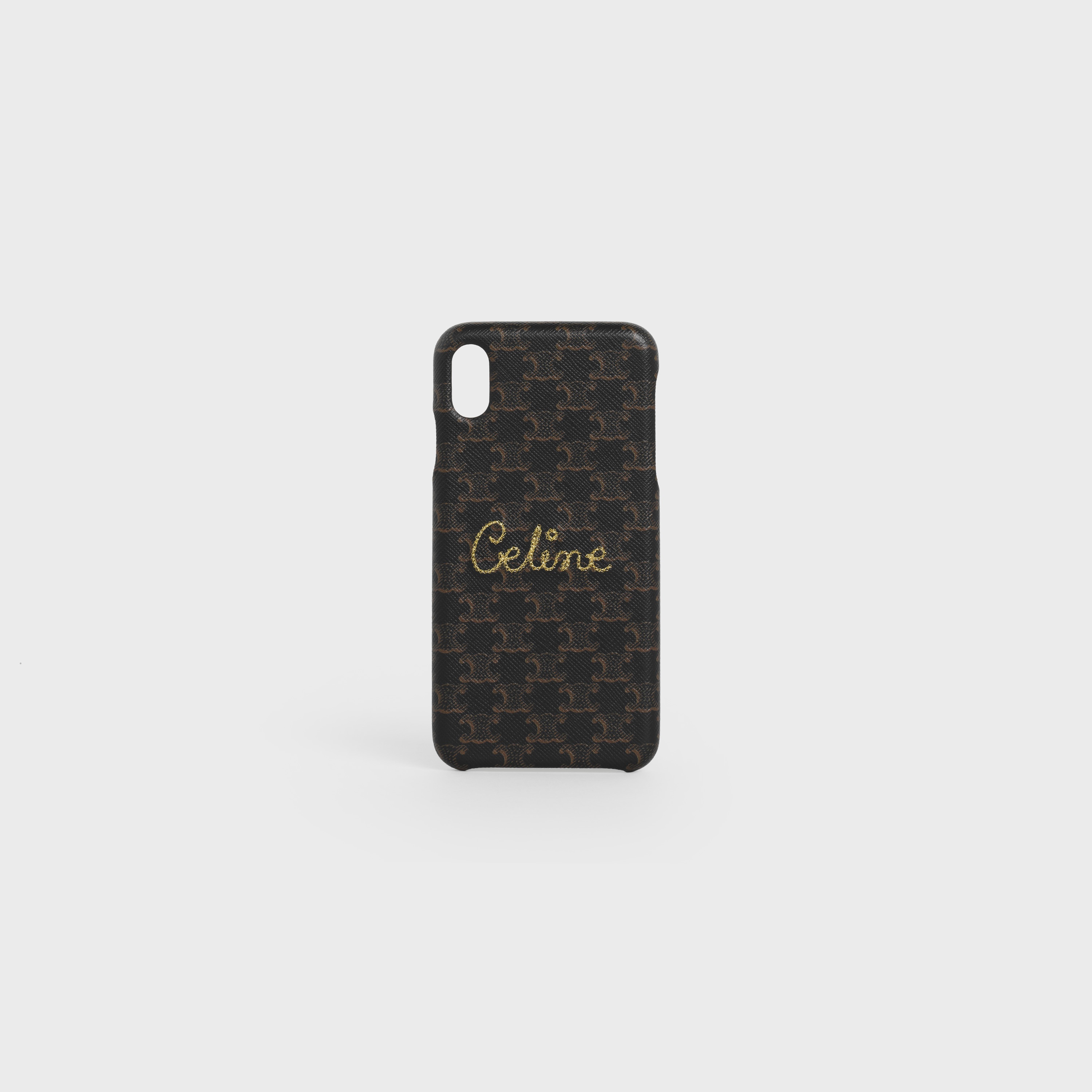 IPHONE XS MAX CASE IN LAMBSKIN WITH TRIOMPHE CANVAS PRINT AND EMBROIDERED CELINE - 1