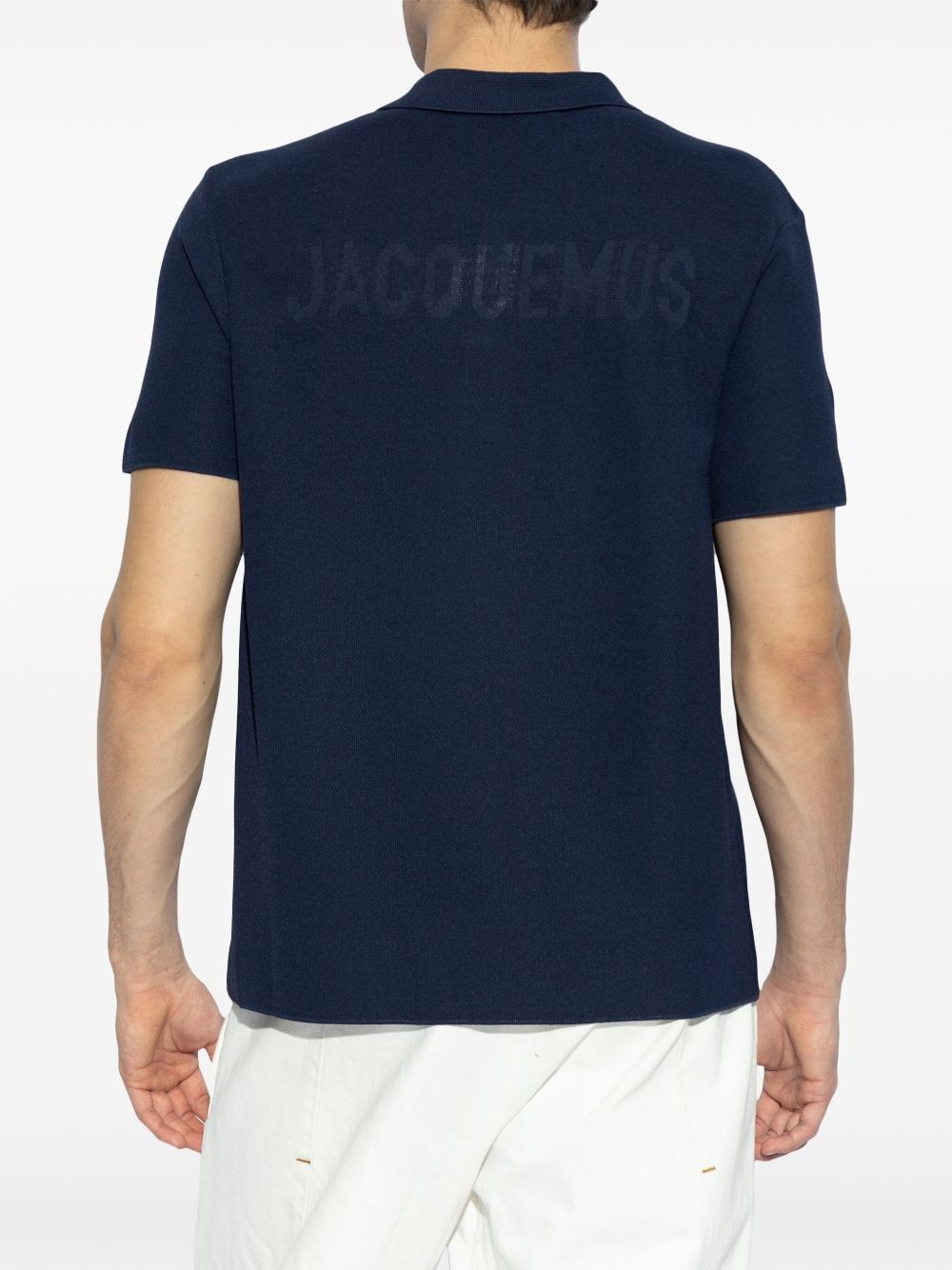 logo-jacquard polo shirt - 4