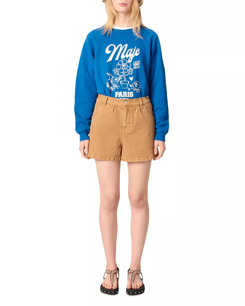 maje Denim Shorts in Beige outlook