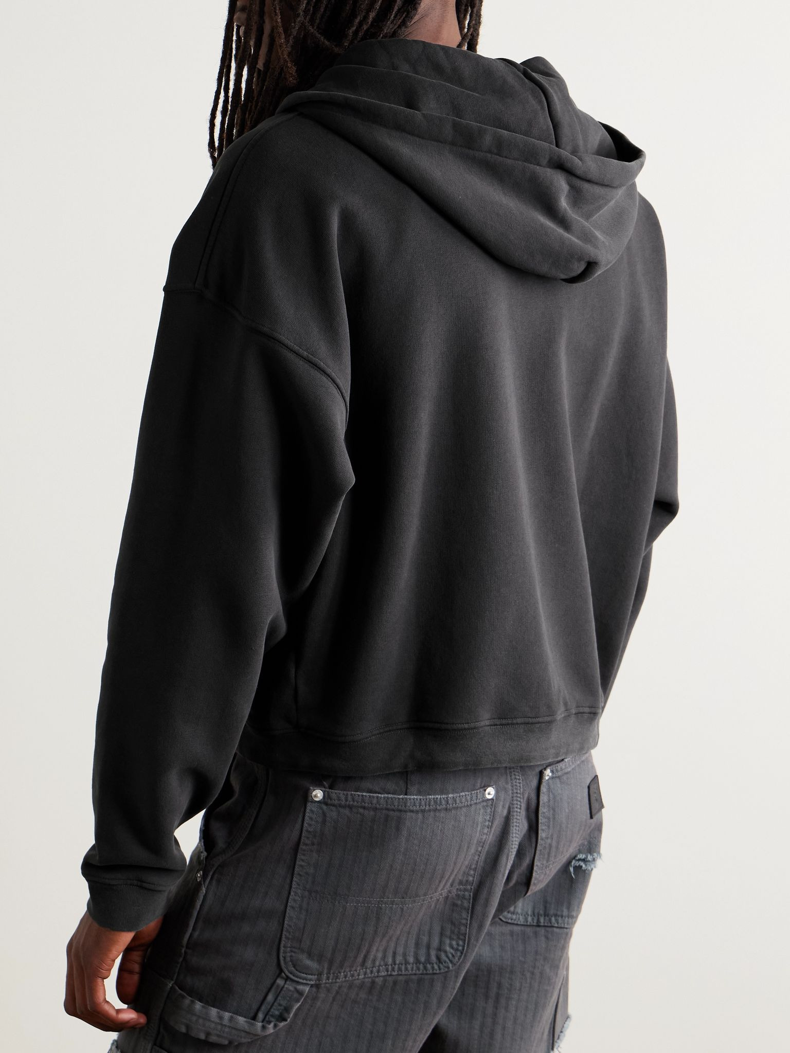 Holy Bible Assemblage Printed Cotton-Jersey Zip-Up Hoodie Black - 3
