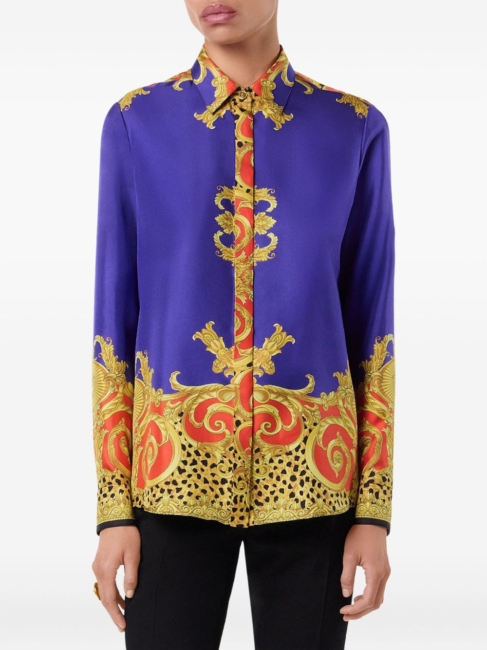 baroque-print shirt - 3