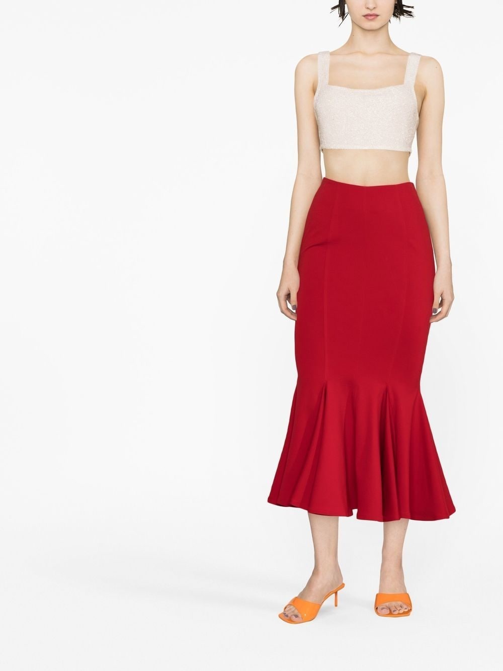 flared hem midi skirt - 2