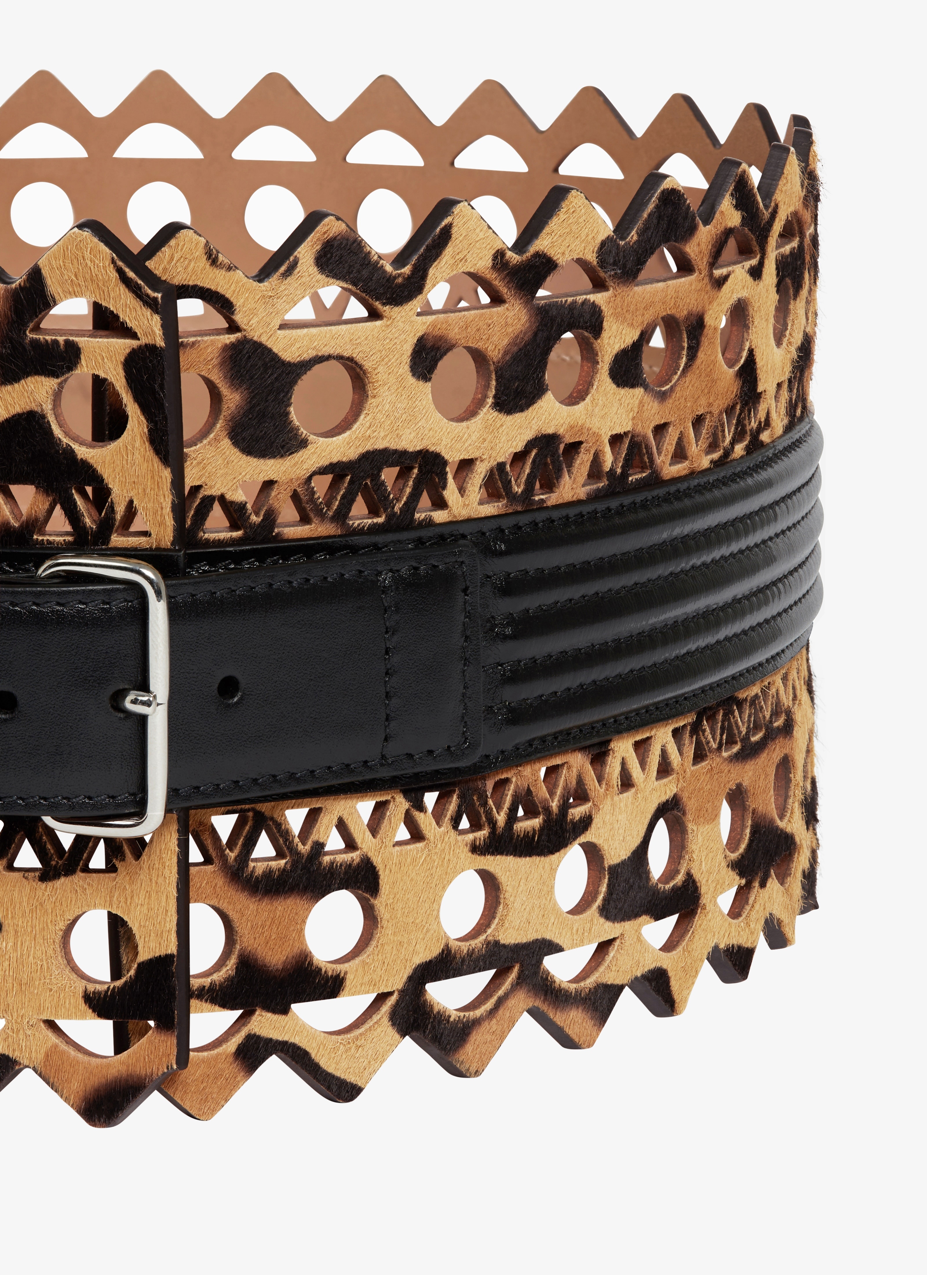 SMALL CORSET BELT IN VIENNE WAVE CALFSKIN - 4