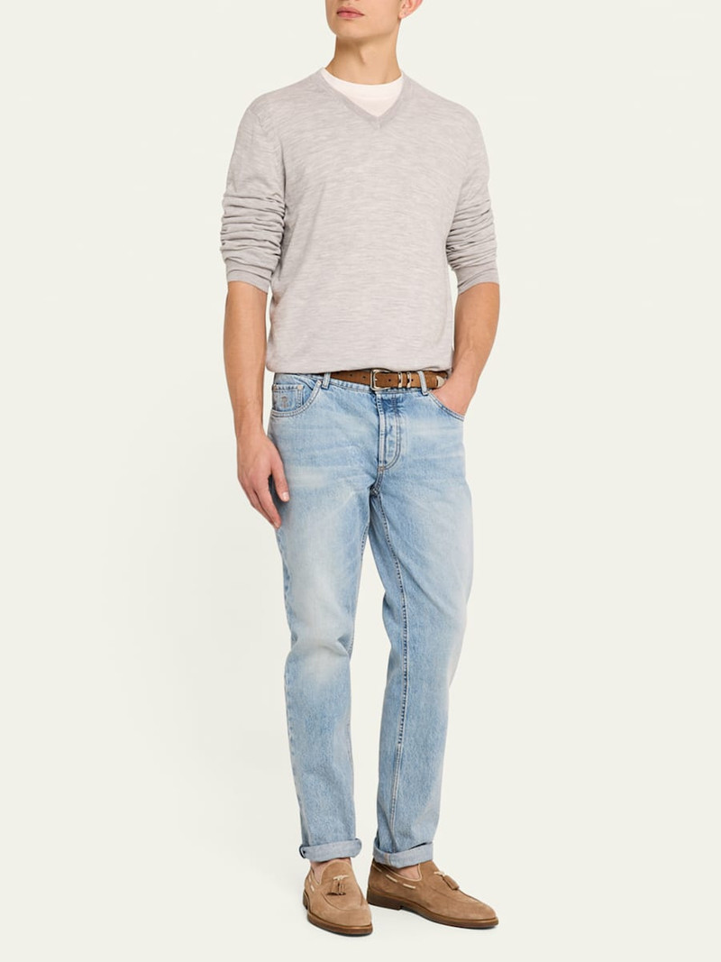 Brunello Cucinelli Men's Wool and Cashmere V-Neck Sweater outlook