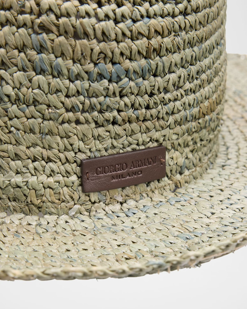 GIORGIO ARMANI Men's Woven Textile Fedora Hat outlook