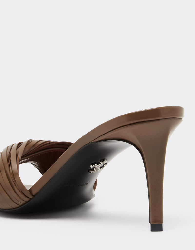 Leather Mules with Carved Fringes 4