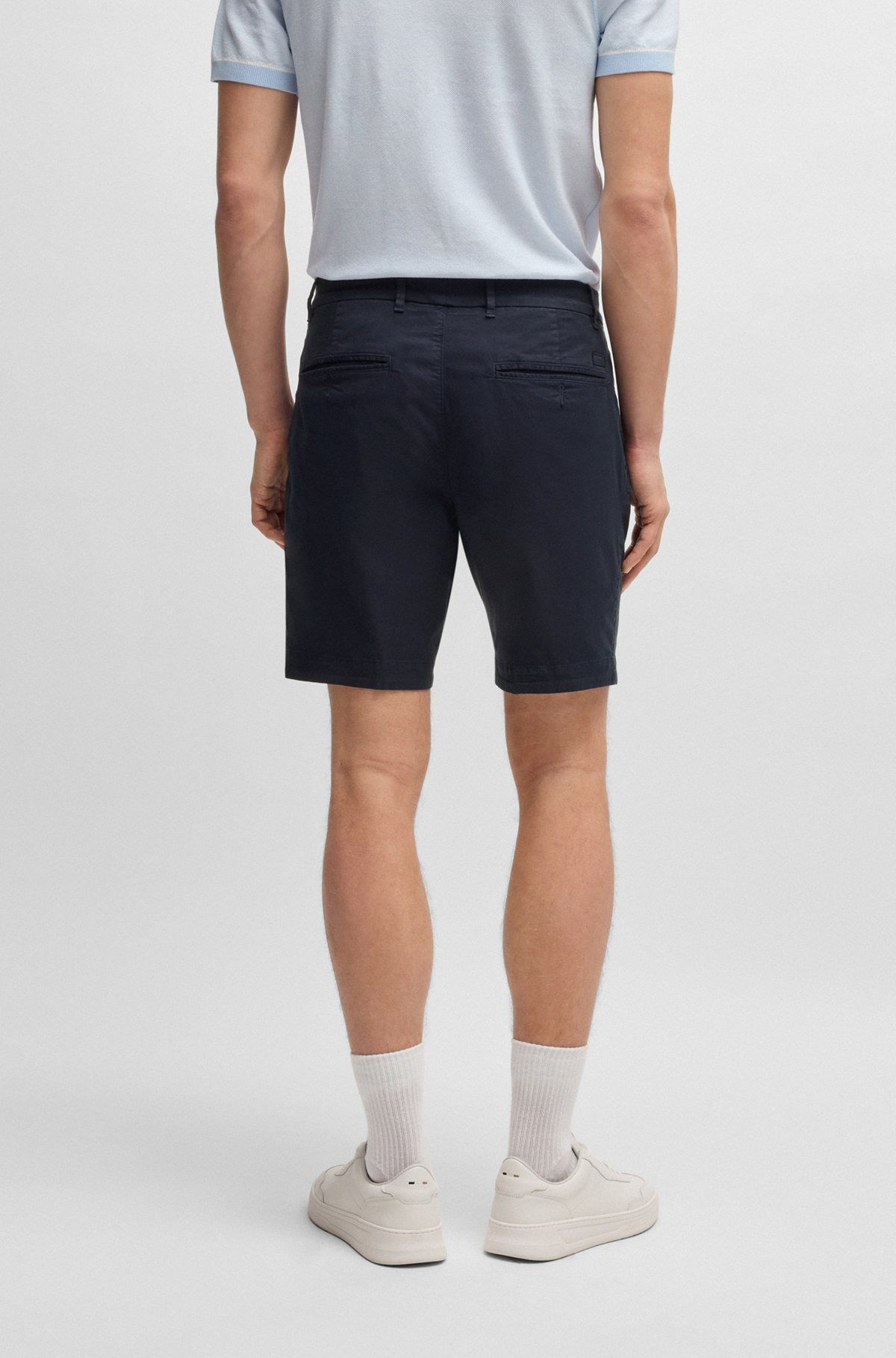 SLIM-FIT SHORTS IN STRETCH-COTTON TWILL - 4