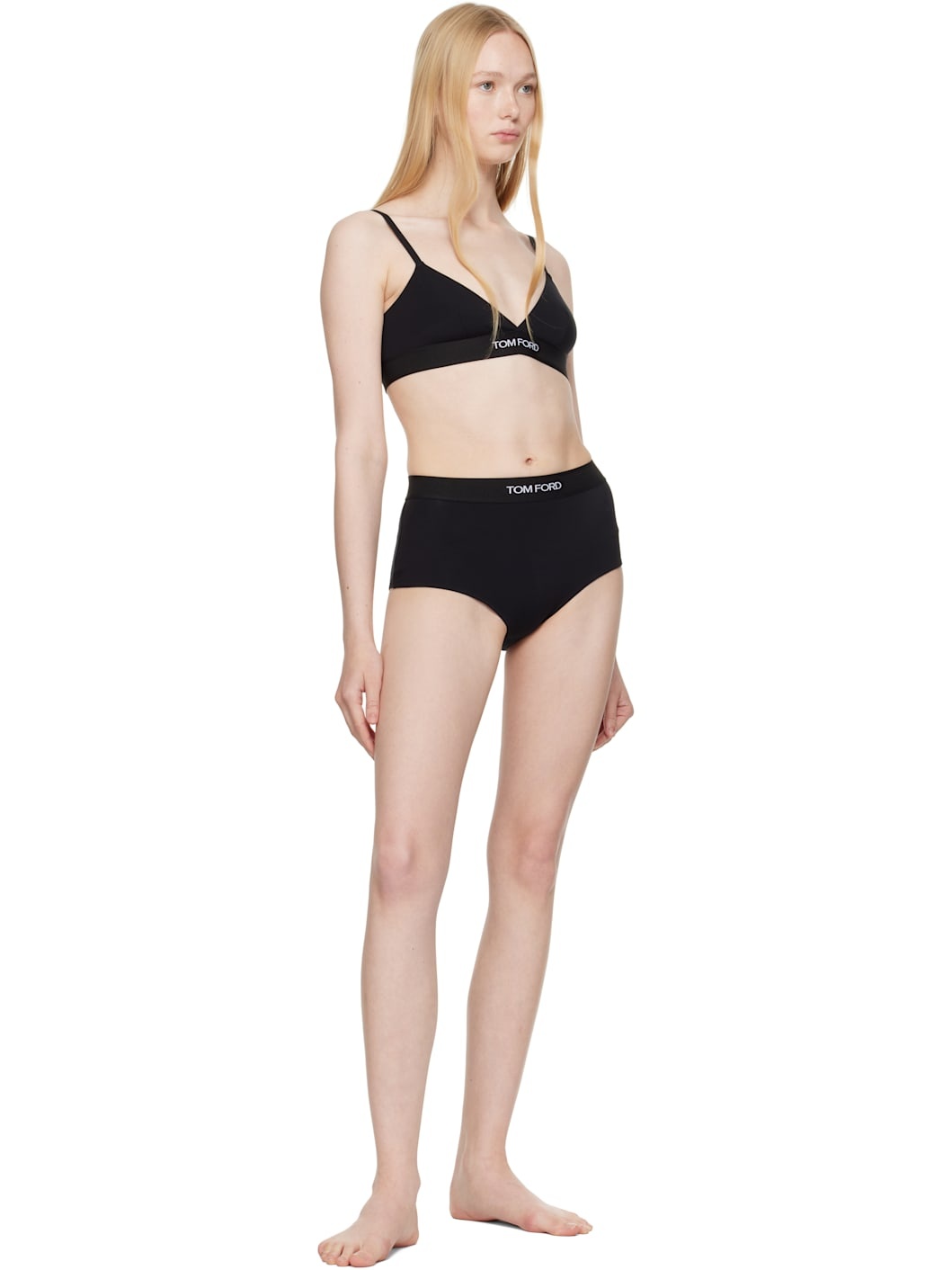 Black Modal Signature Bra - 4
