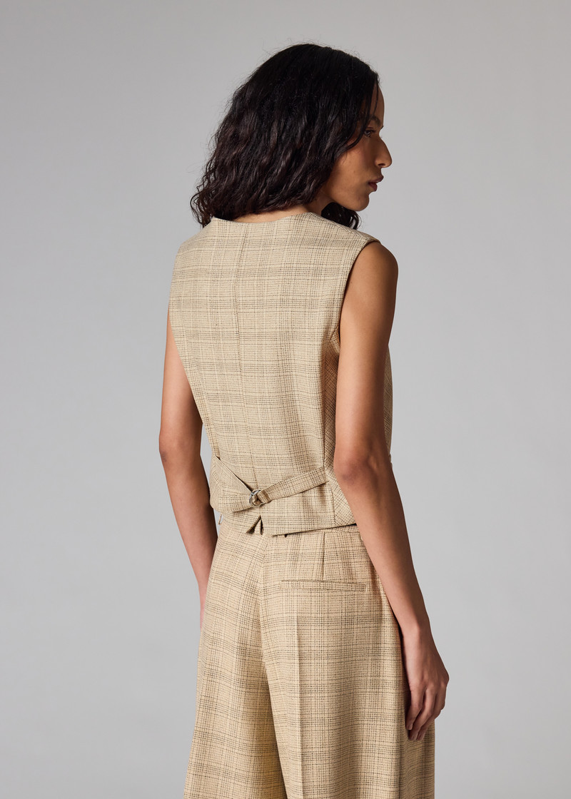 Women's Stone Check Waistcoat 10