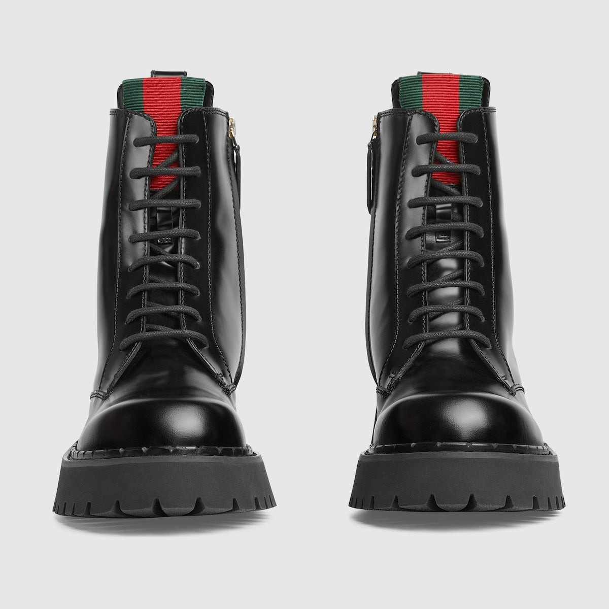 Gucci Web Lace Up Ankle Boots - 3