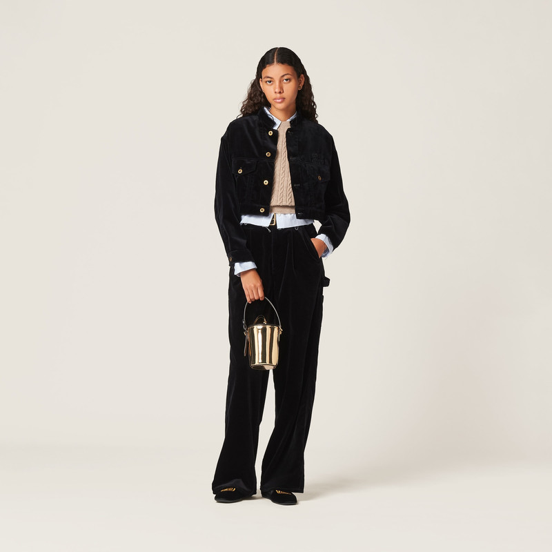 Miu Miu Washed velvet blouson jacket outlook