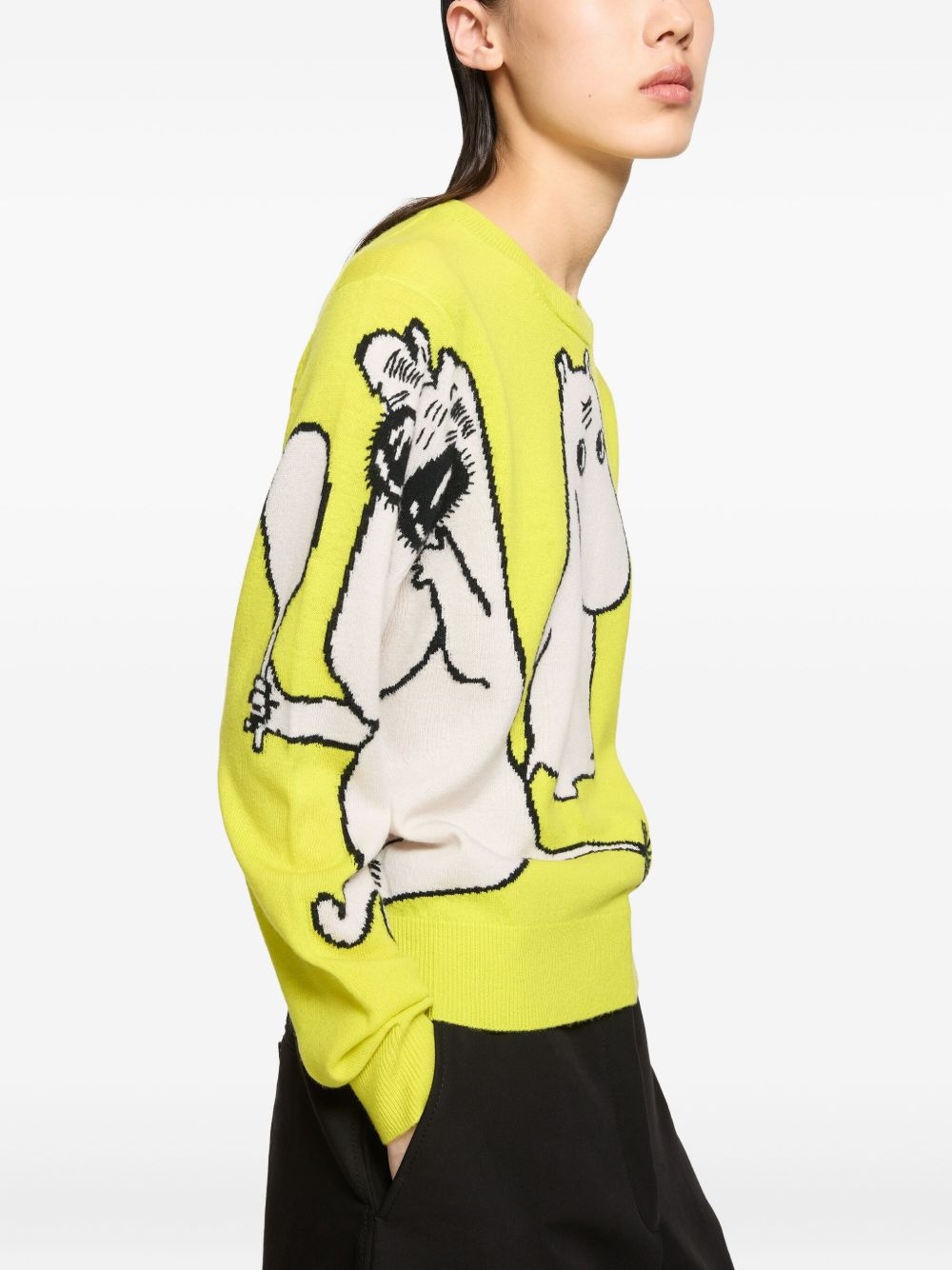 cartoon-print knitted jumper - 4