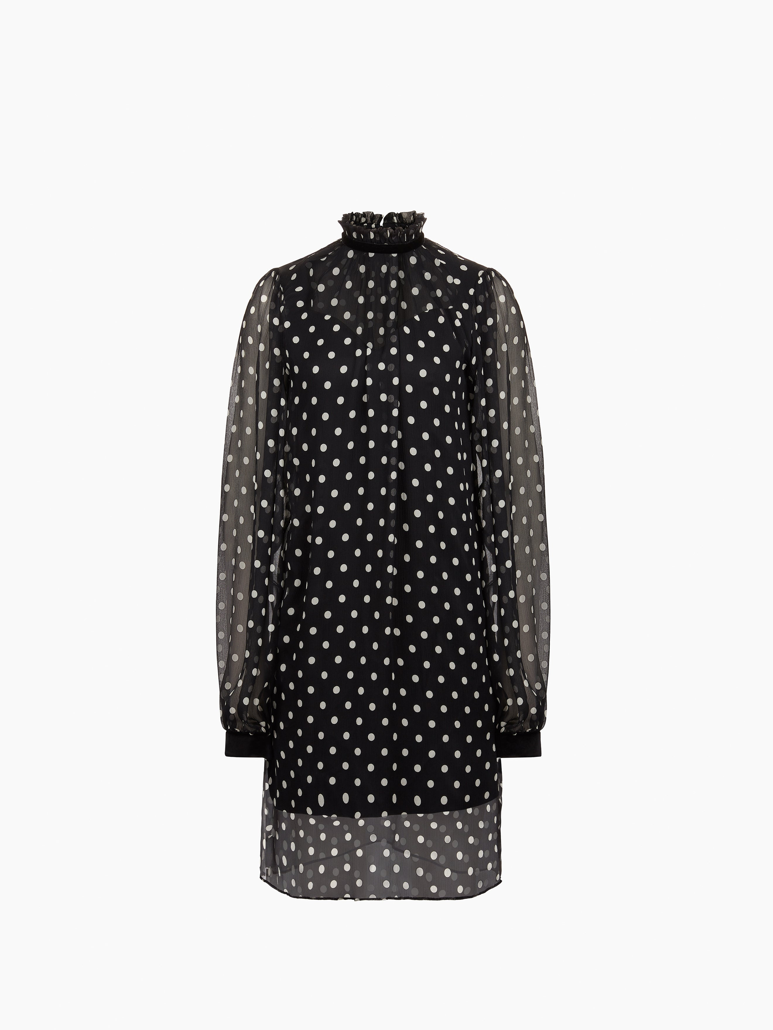 Polka-Dot Silk Midi Dress - 5