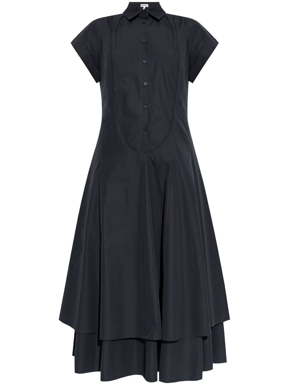 double-layer cotton shirt dress - 1