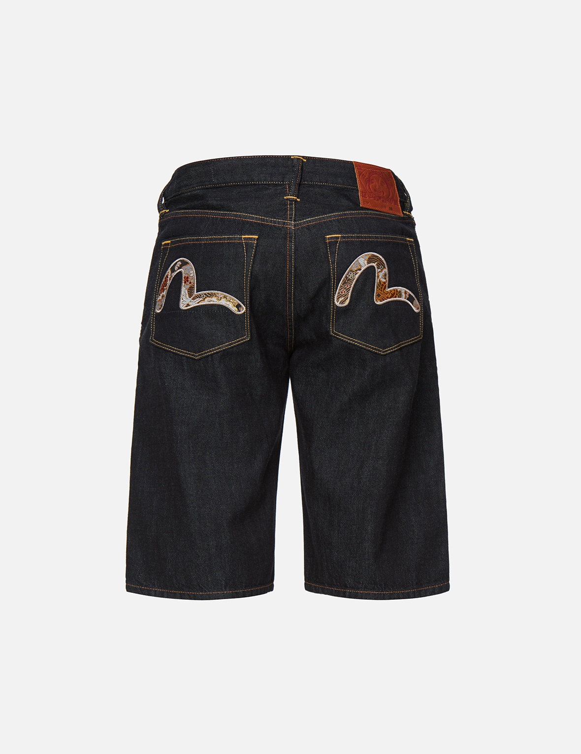 BROCADE SEAGULL APPLIQUÉ DENIM SHORTS - 2
