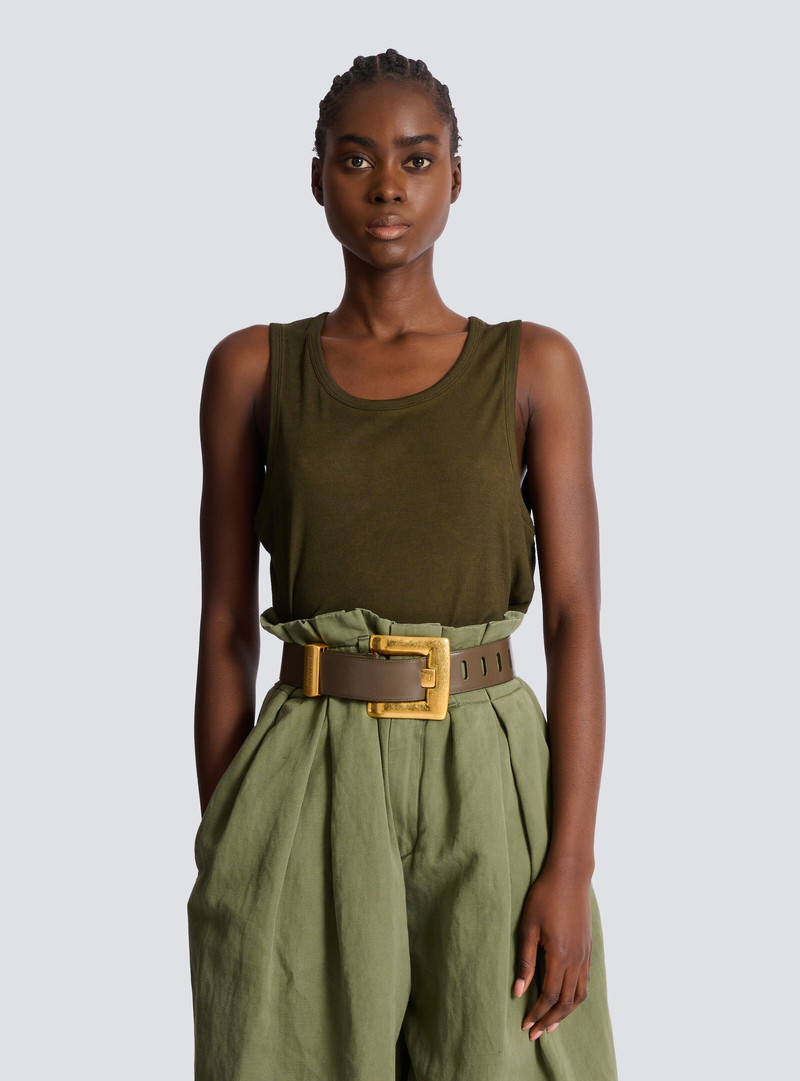 Balmain Anthem calfskin leather belt outlook