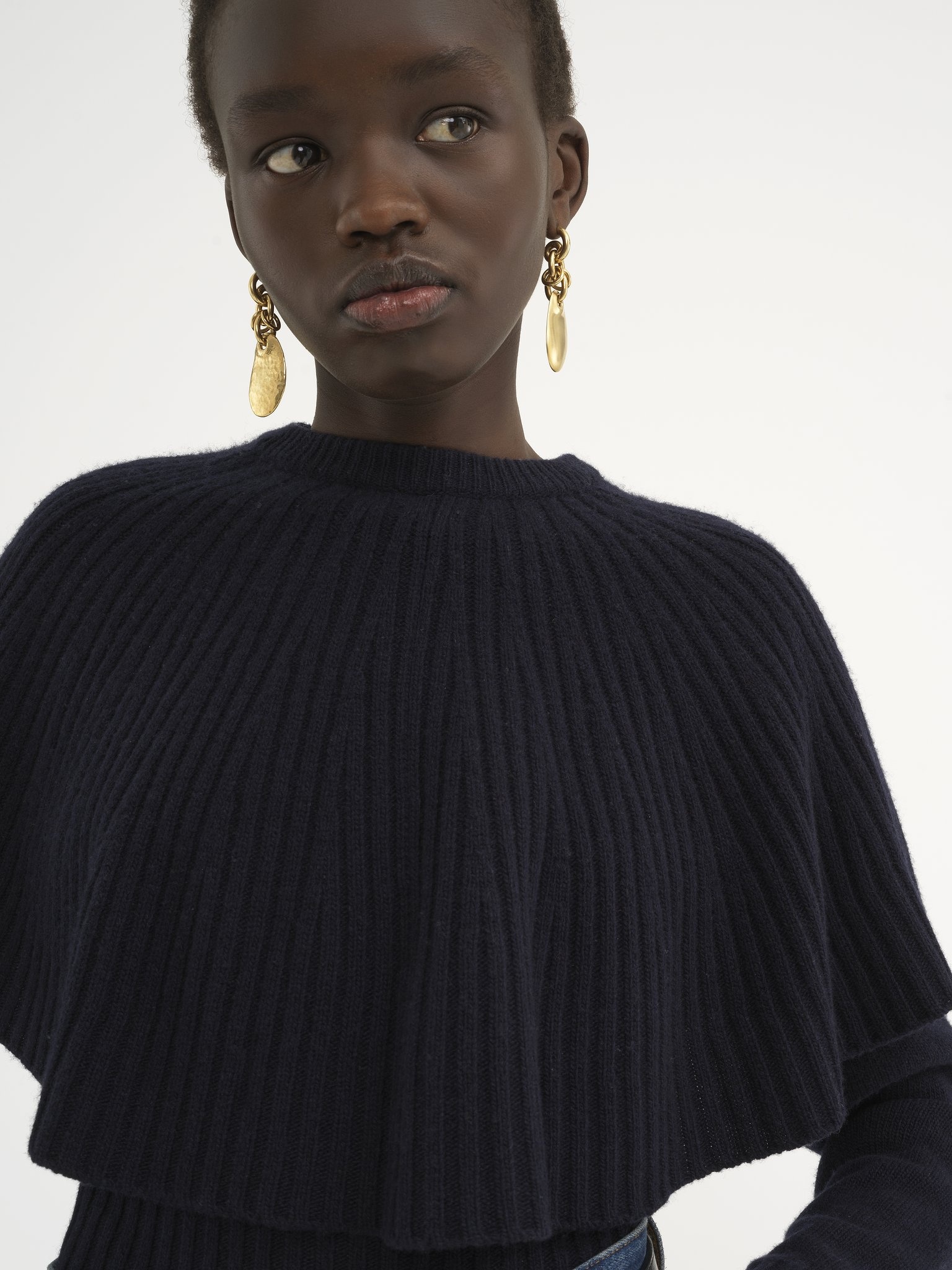 CAPE SWEATER IN WOOL & CASHMERE - 6
