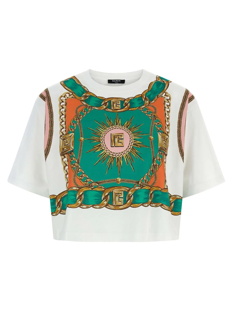 Balmain 'Balmain Foulard' Print T-Shirt - 1
