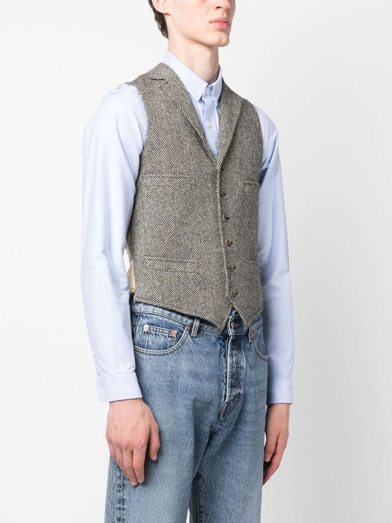 herringbone V-neck waistcoat 3