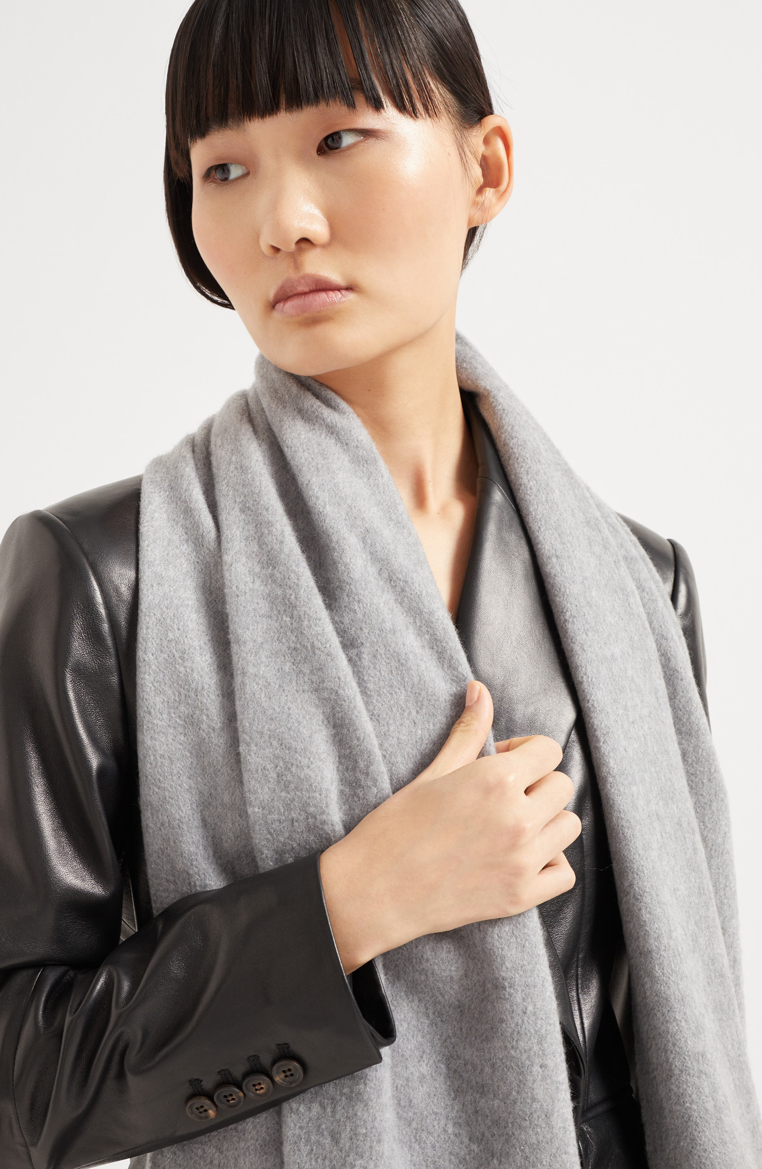 Brunello Cucinelli Double knit scarf in Light Grey at Nordstrom - 5
