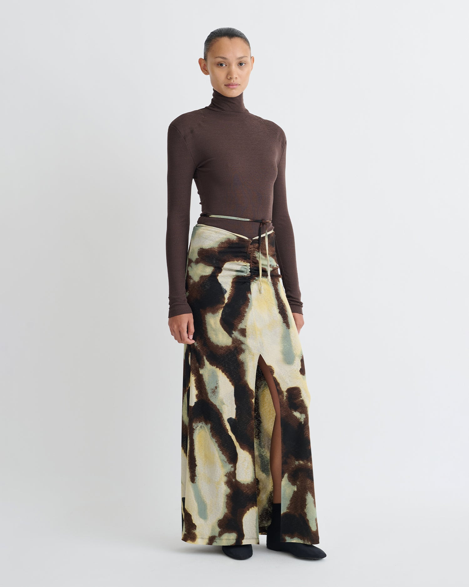 Mesh Jersey Long Skirt - 3