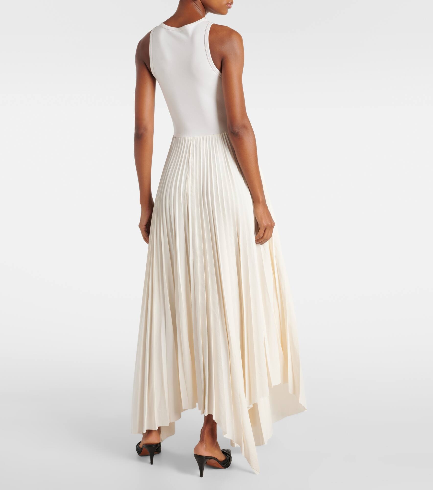 Pleated cotton midi dress - 3