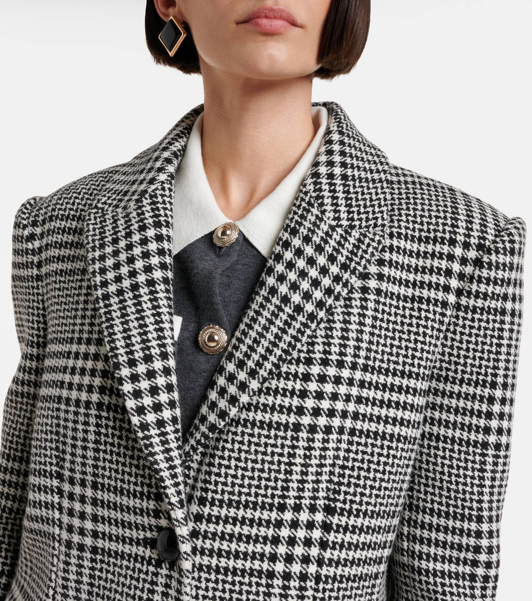 Hundstooth oversized blazer - 4