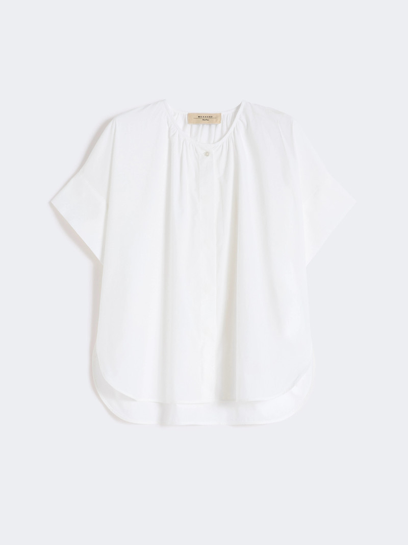 EDUCATA Cotton poplin crew-neck shirt - WHITE 1