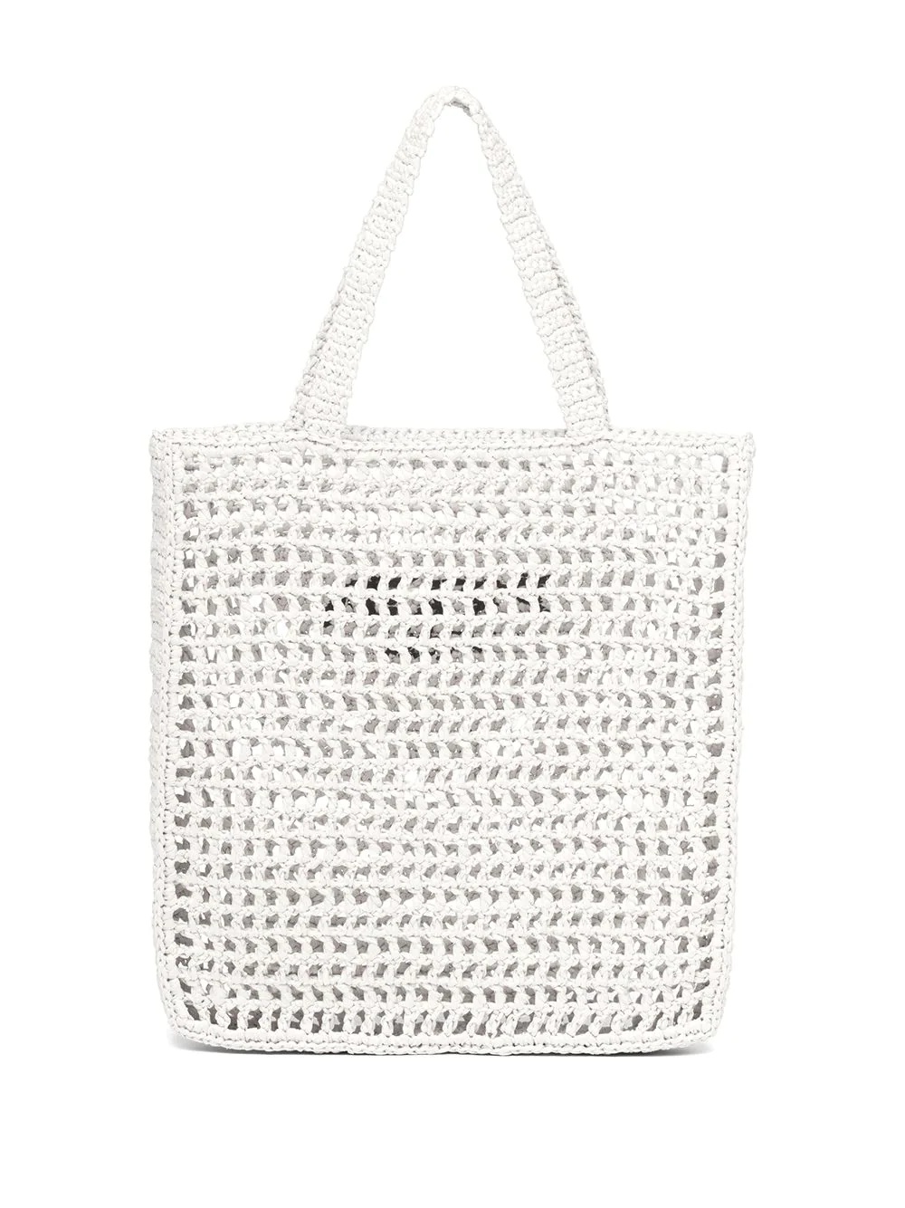 logo-print raffia tote bag - 3