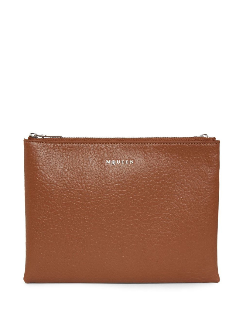 logo-plaque clutch bag 1