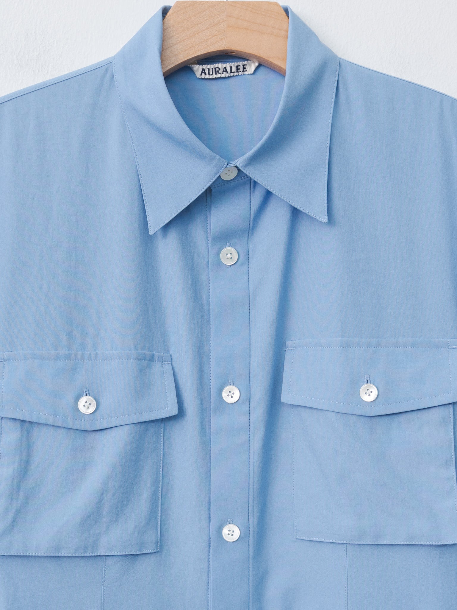 Washed Finx Twill Shirt Dress - Blue - 5