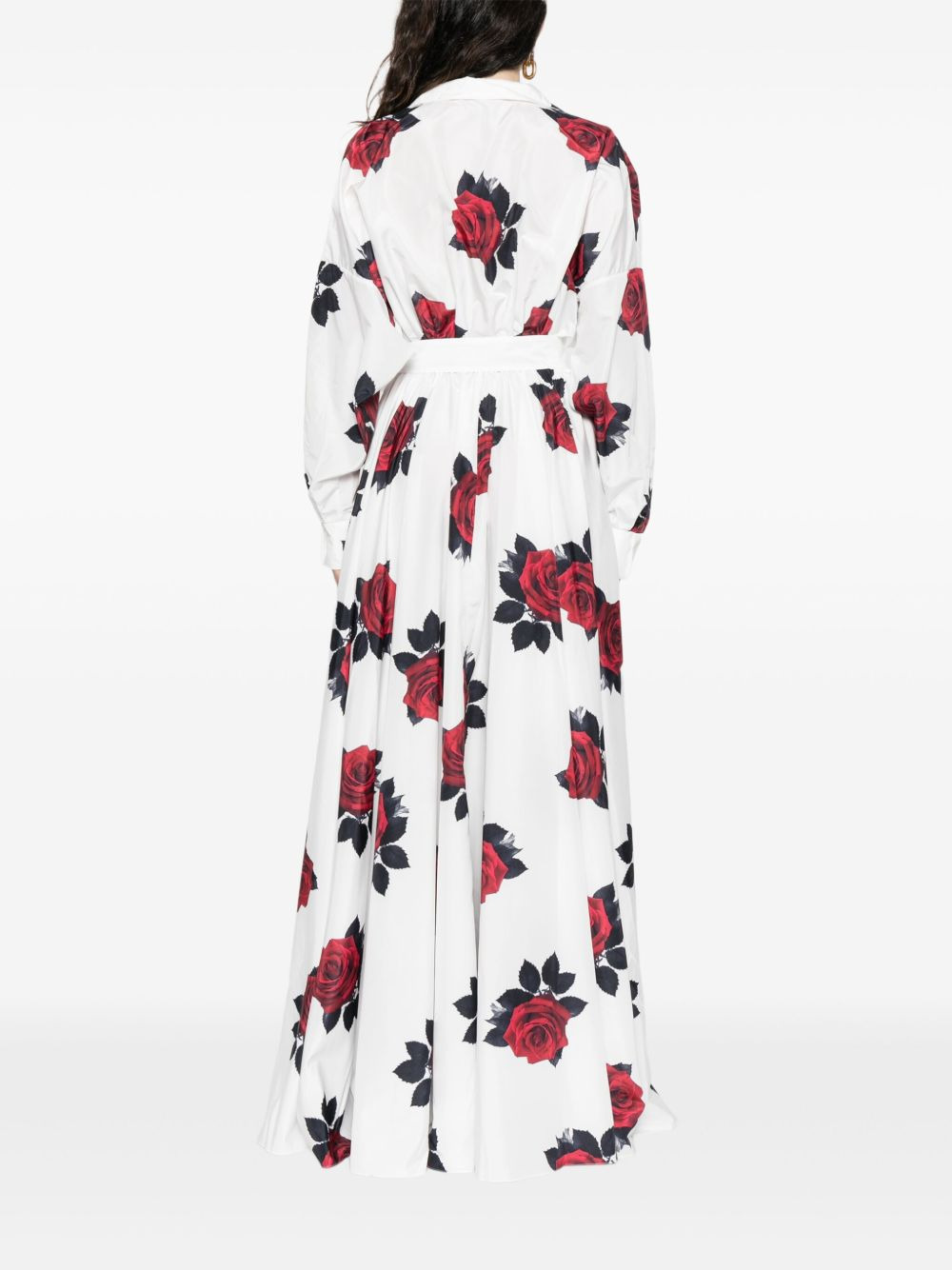 rose-print maxi dress - 4