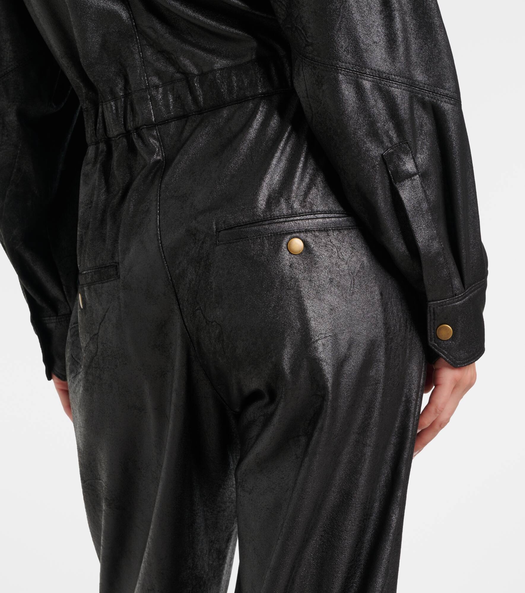 Faux leather jumpsuit - 6