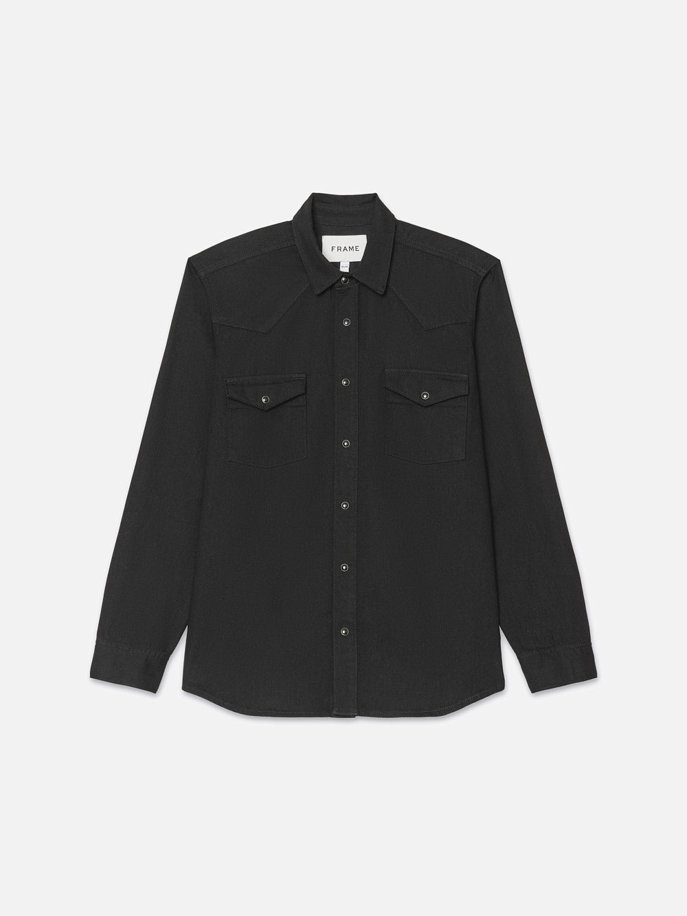 Western Denim Shirt in Black - 1