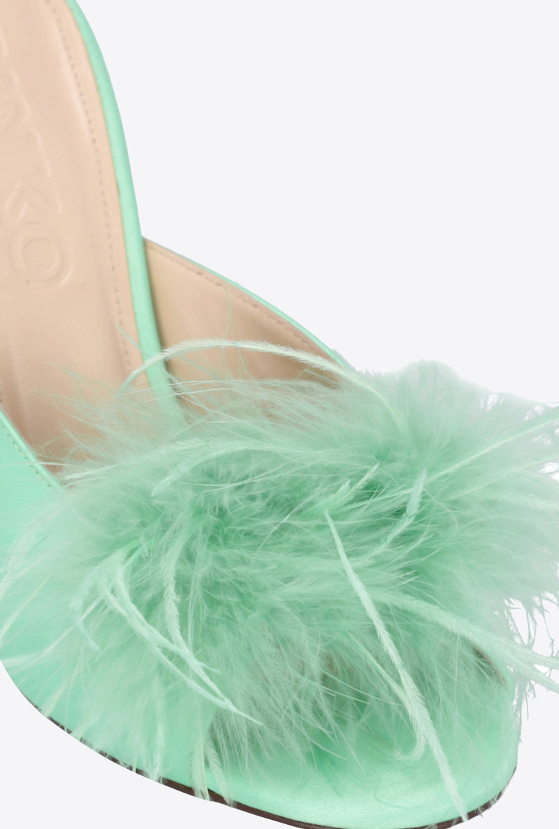 MULE SANDALS WITH FEATHERS 4