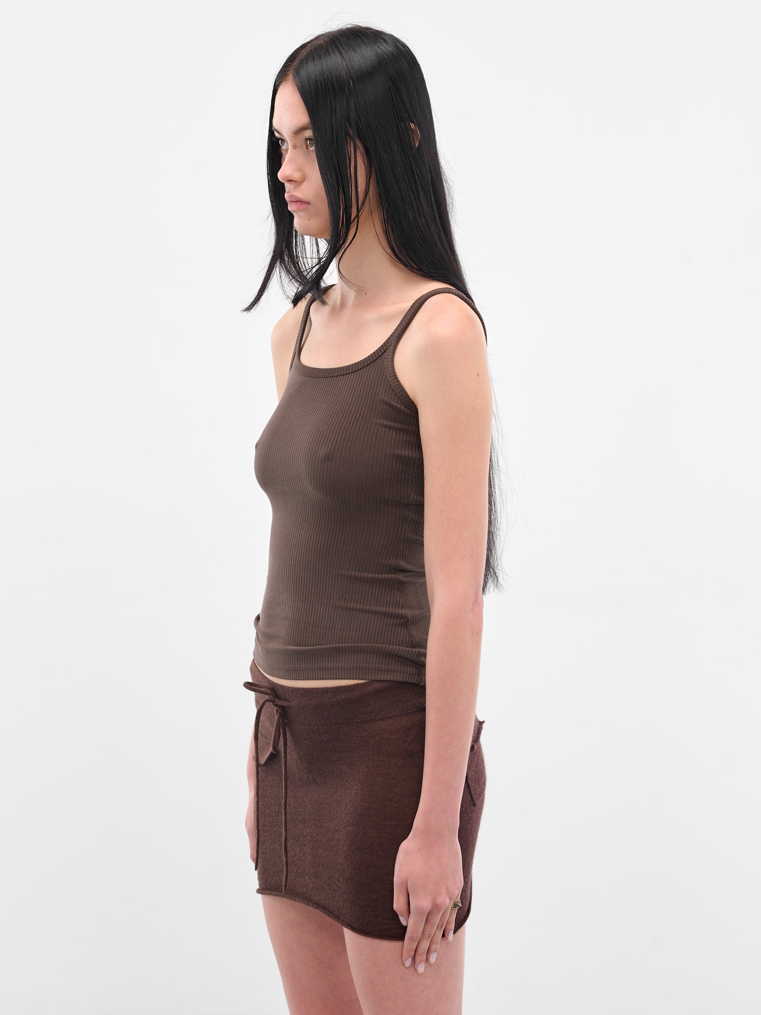 Brown Rib-Knit Tank Top - 2