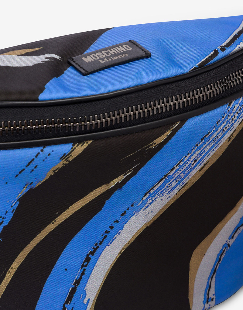 SHADOWS & SQUIGGLES LARGE NYLON BELT BAG 4