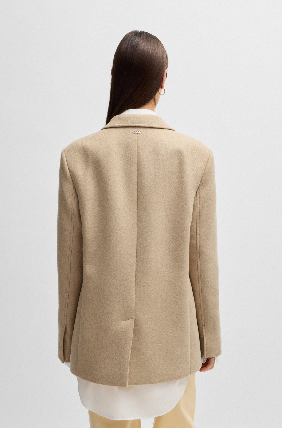 OVERSIZE-FIT BLAZER IN MELANGE WOOL - 4