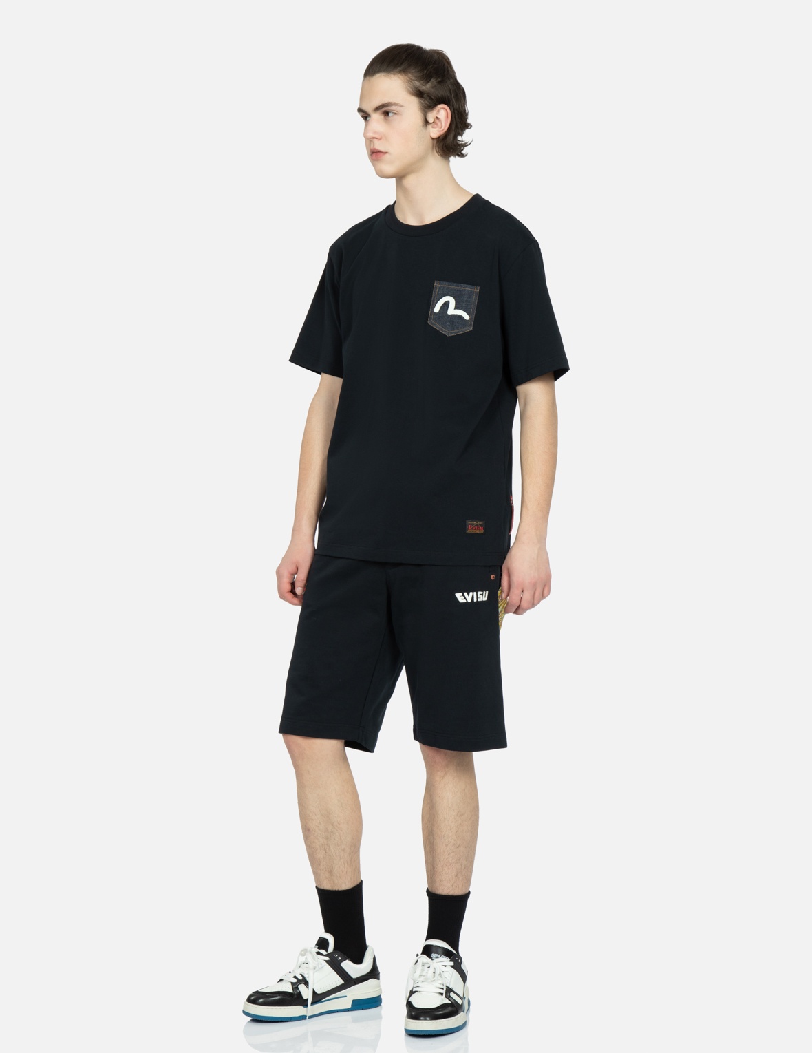 KOI-DRAGON DAICOCK PRINT SWEAT SHORTS - 4