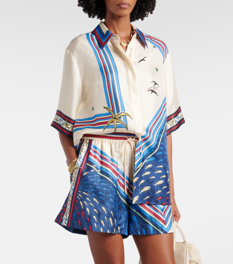ALÉMAIS Printed silk satin shirt outlook