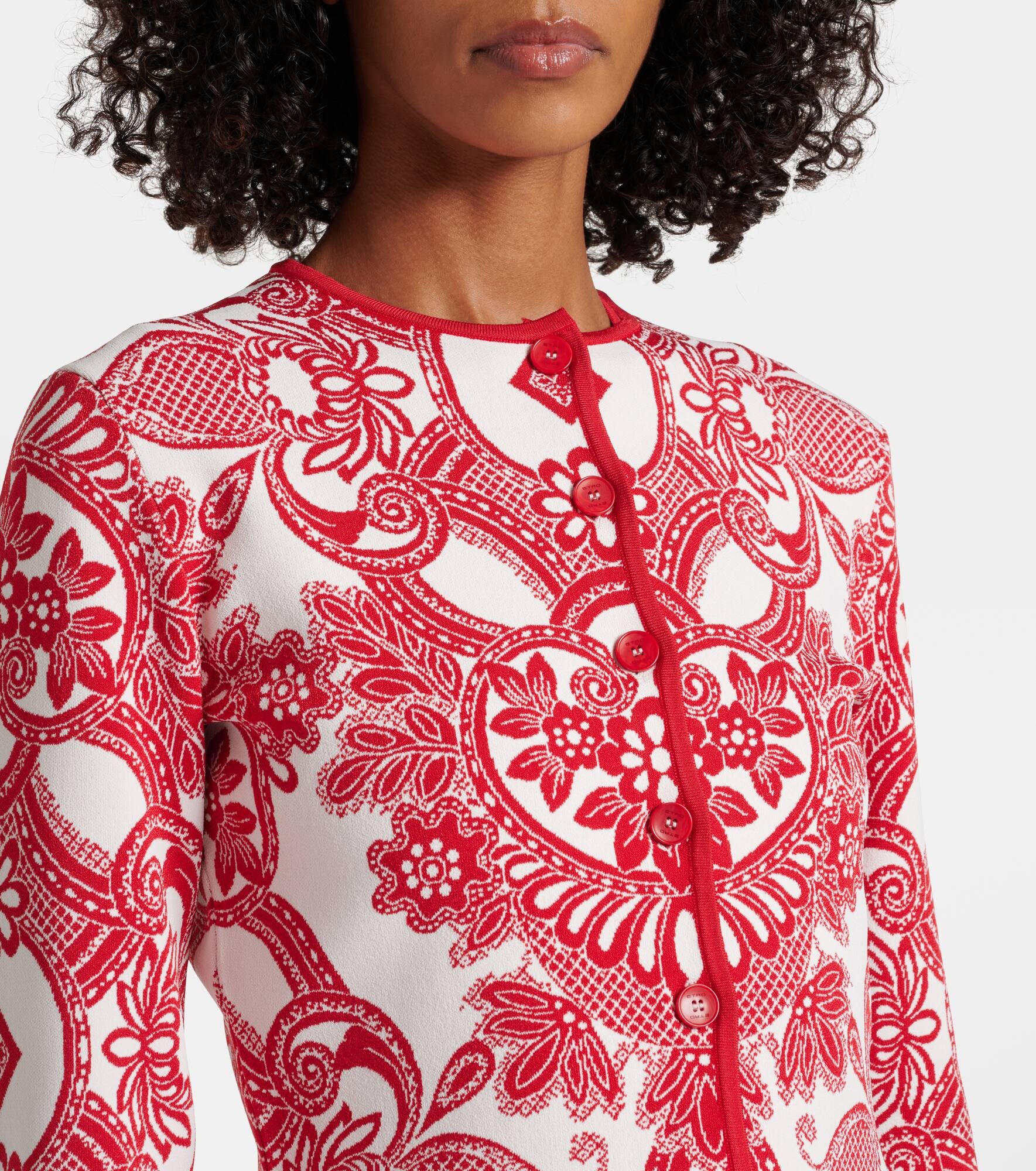 Paisley cropped cardigan - 4