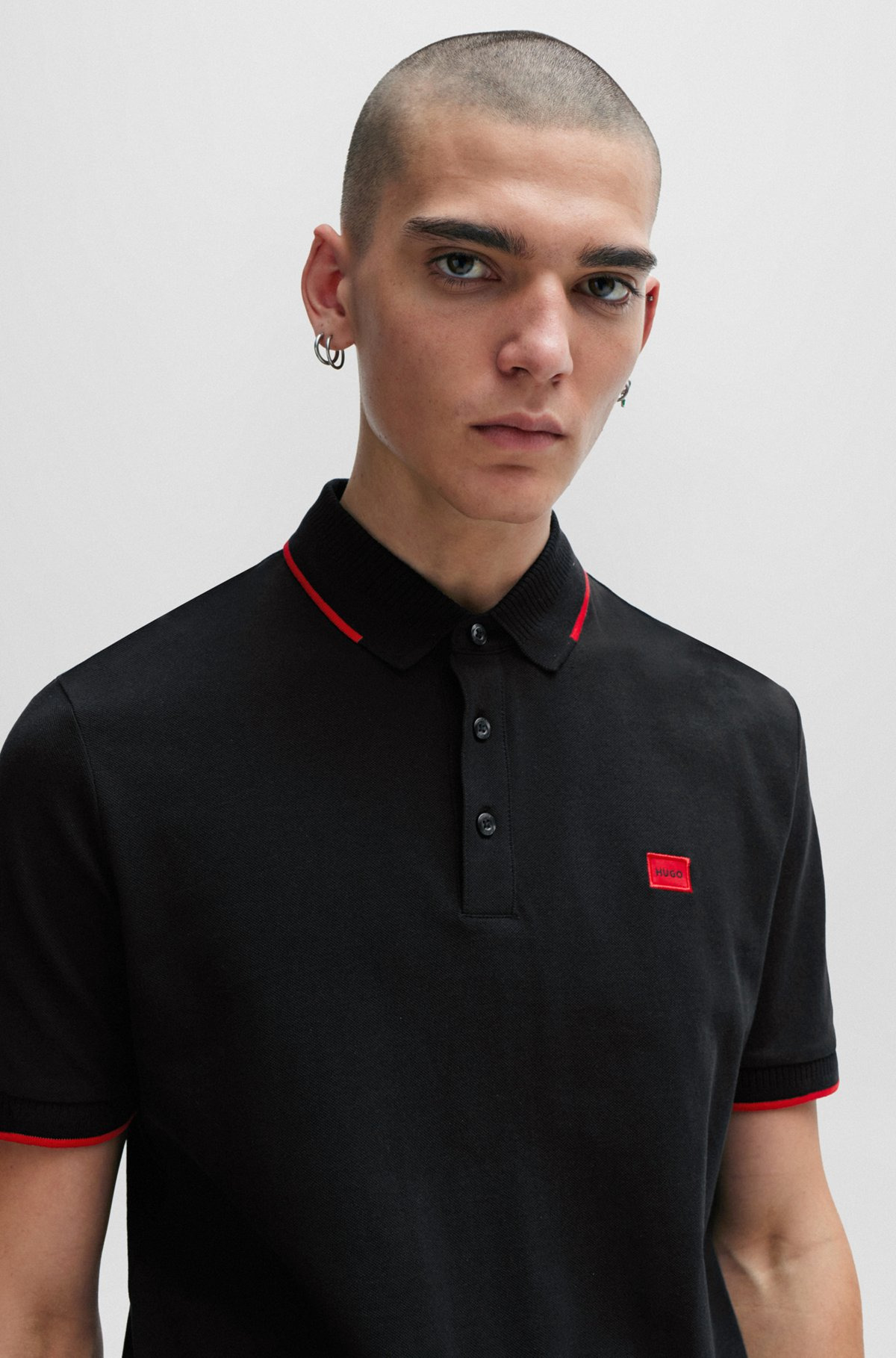 SLIM-FIT POLO SHIRT WITH RED LOGO LABEL - 3