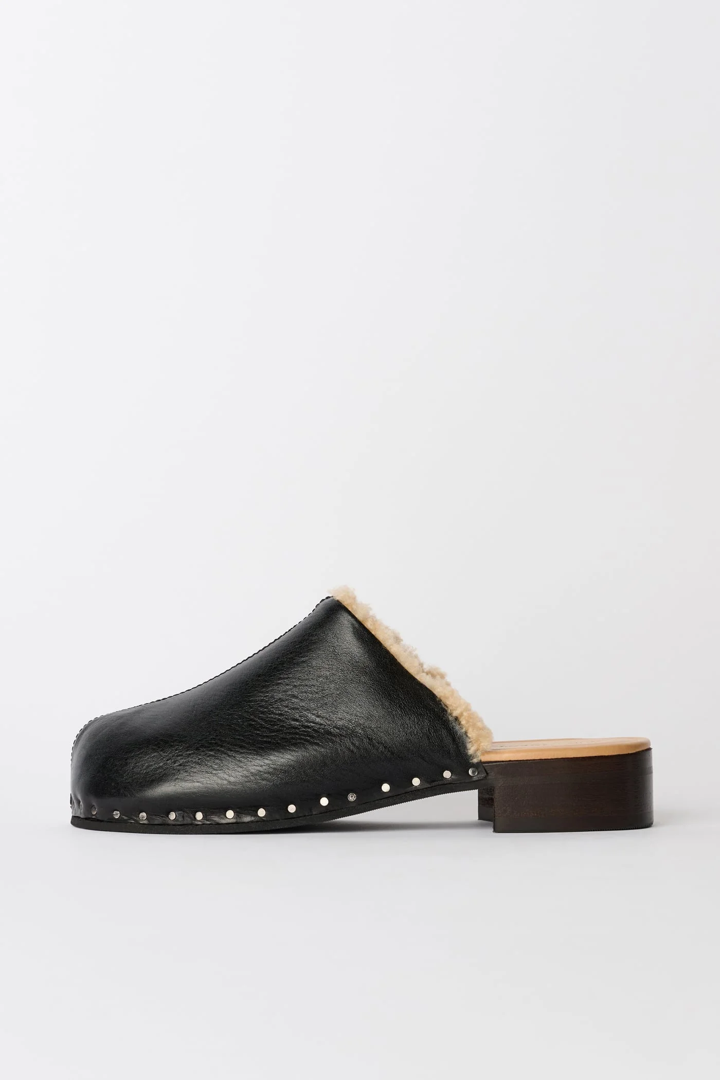Naoto Clog Heated Deep Black Leather - 1