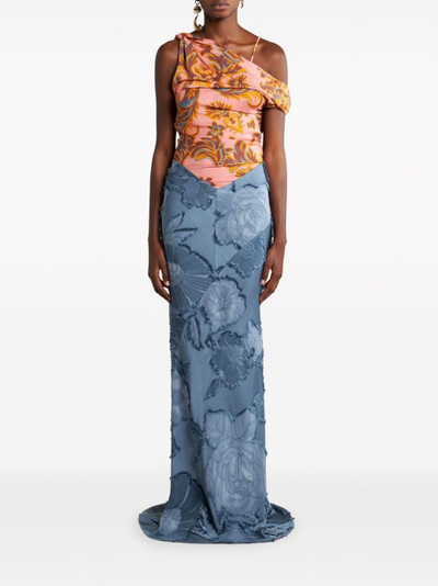 Etro contrasting-panel maxi dress outlook