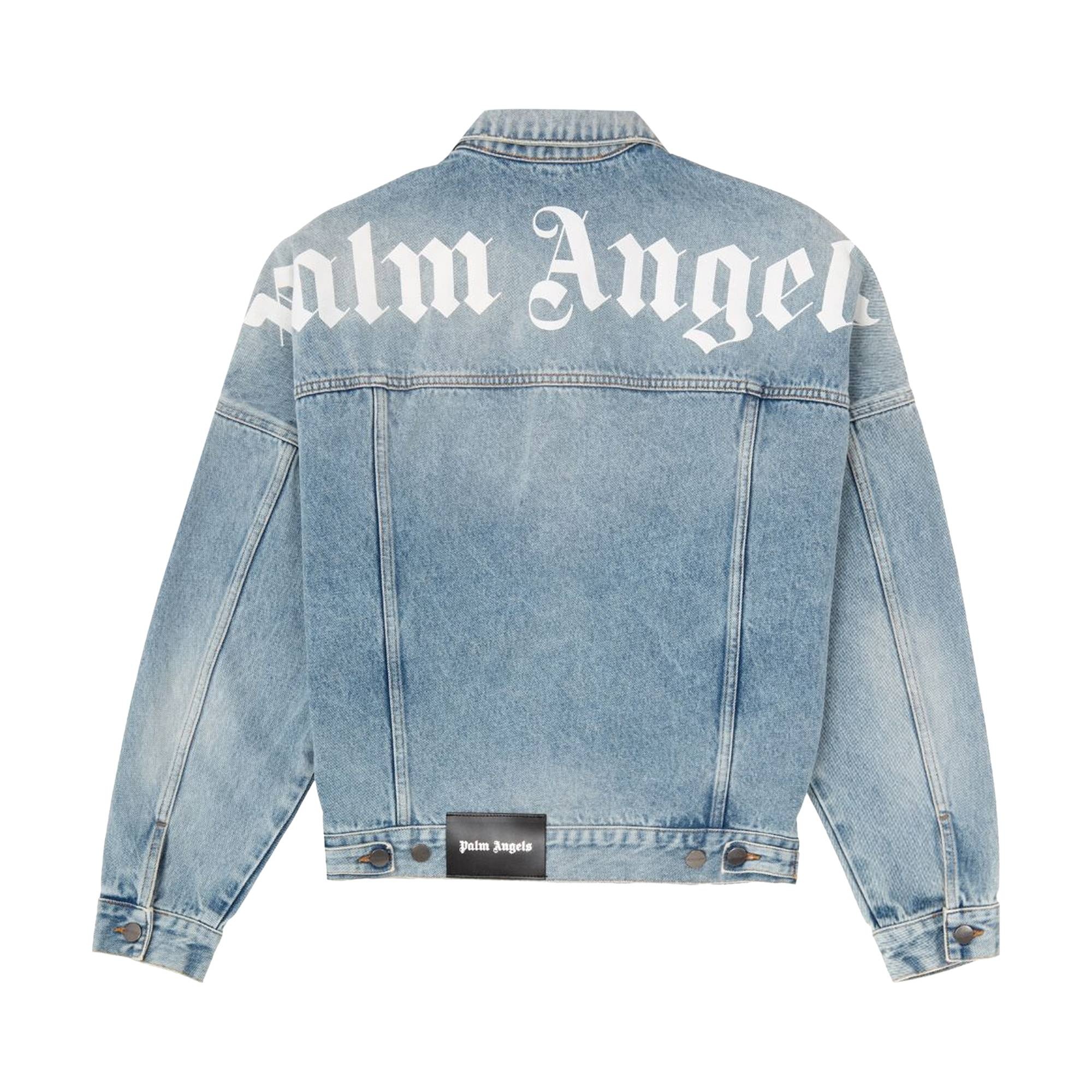 Palm Angels Logo Over Denim Jacket 'Blue/White' - 2