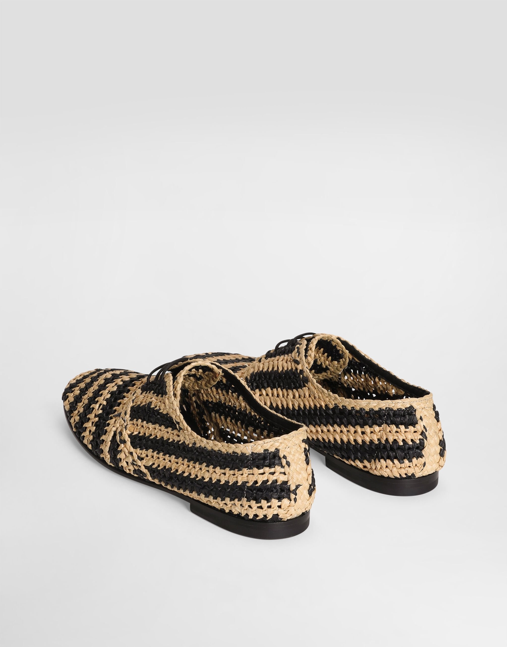 Woven raffia Derby shoes - 3