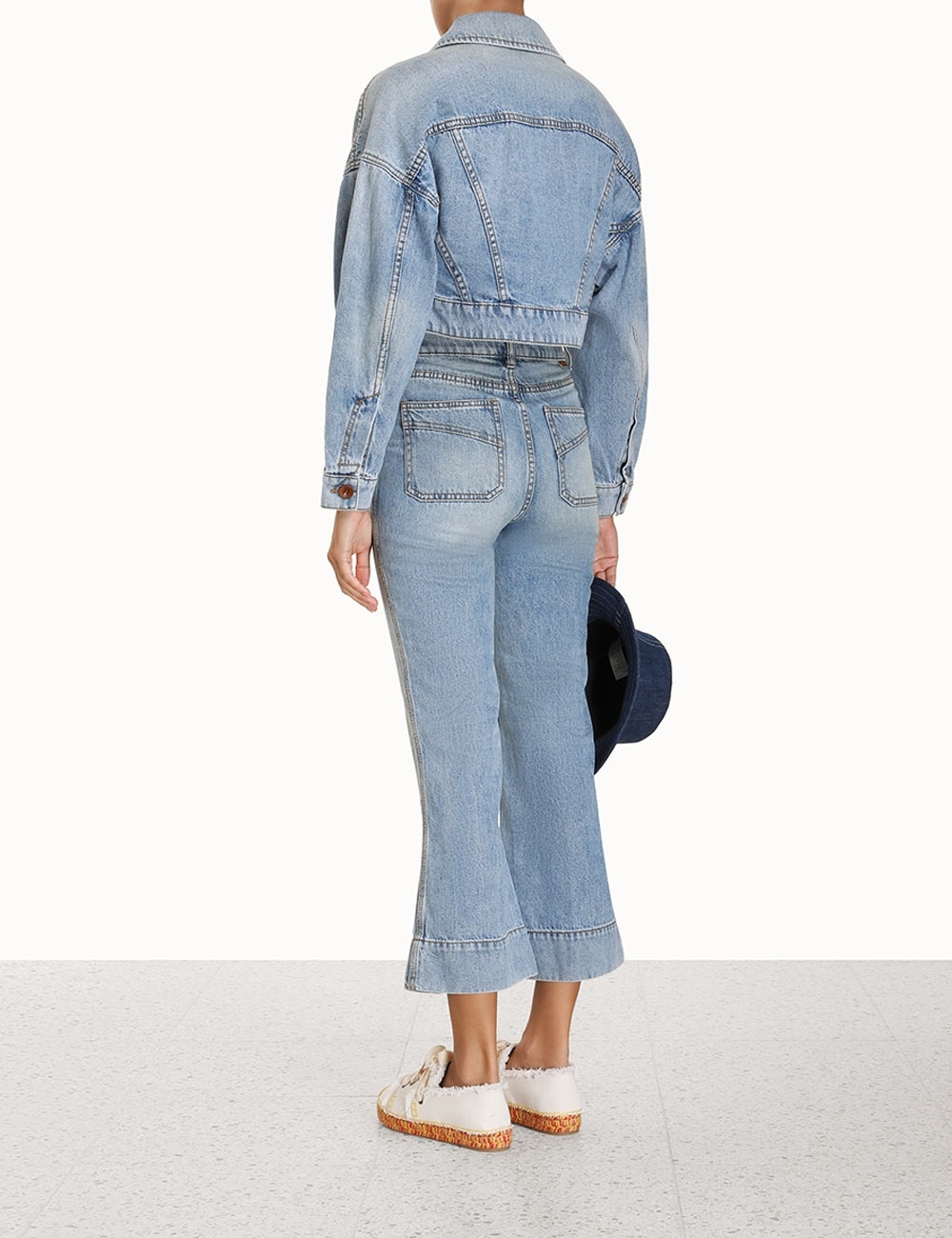 Zimmermann RAIE CROPPED DENIM JACKET | REVERSIBLE