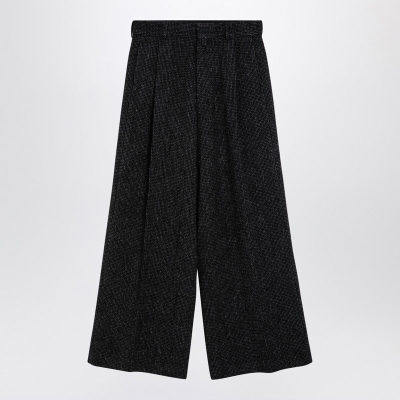 Dries Van Noten Black Wool Wide Trousers Men - 1